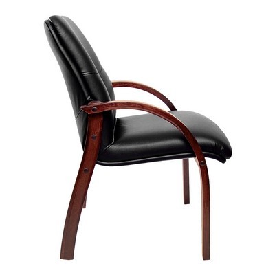 Mercury D (Черная экокожа/темный орех) Конференц-кресло