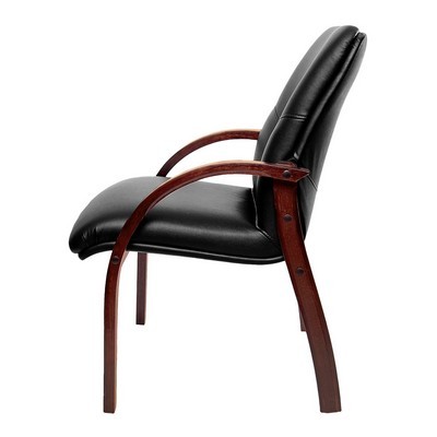 Mercury D (Черная экокожа/темный орех) Конференц-кресло