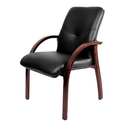 Mercury D (Черная экокожа/темный орех) Конференц-кресло