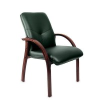 Mercury D (Зеленая кожа/темный орех) Конференц-кресло