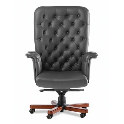 Messina A (Черная кожа/темный орех) Кресло руководителя