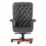 Messina A (Черная кожа/темный орех) Кресло руководителя