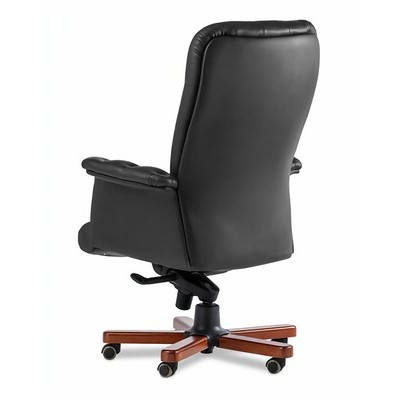 Messina A (Черная кожа/темный орех) Кресло руководителя
