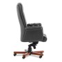 Messina A (Черная кожа/темный орех) Кресло руководителя