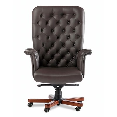 Messina A (Коричневая кожа/темный орех) Кресло руководителя