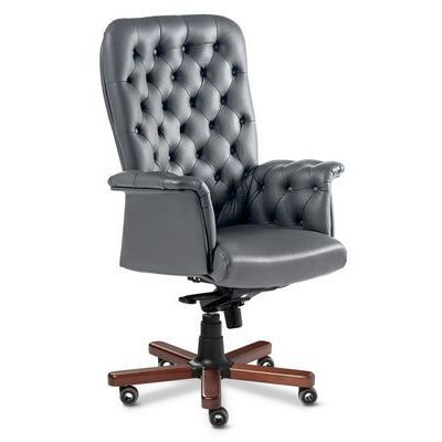 Messina A (Серая кожа/темный орех) Кресло руководителя