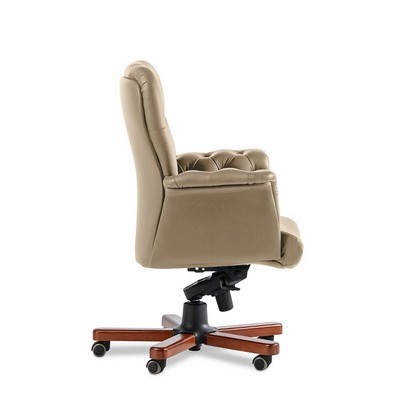 Messina B (Бежевая кожа/темный орех) Кресло руководителя