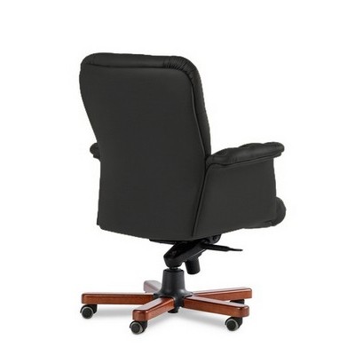 Messina B (Черная кожа/темный орех) Кресло руководителя