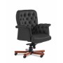 Messina B (Черная кожа/темный орех) Кресло руководителя