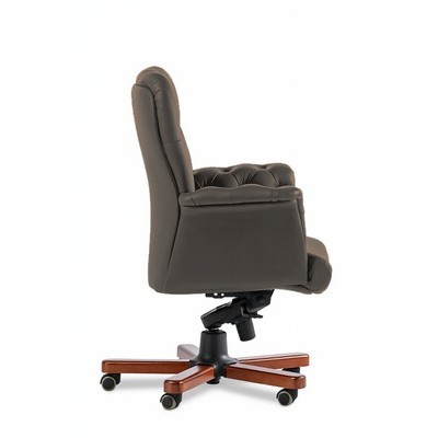 Messina B (Коричневая кожа/темный орех) Кресло руководителя