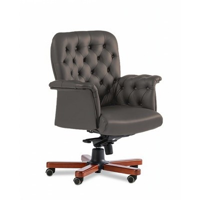Messina B (Коричневая кожа/темный орех) Кресло руководителя