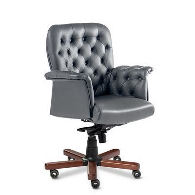 Messina B (Серая кожа/темный орех) Кресло руководителя