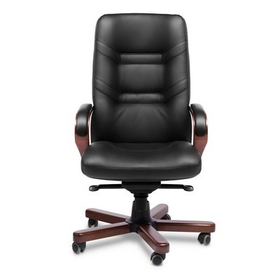 Minister A (Черная кожа/темный орех) Кресло руководителя