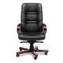 Minister A (Черная кожа/темный орех) Кресло руководителя