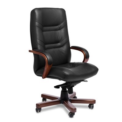 Minister A (Черная кожа/темный орех) Кресло руководителя