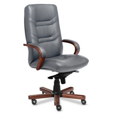 Minister A (Серая кожа/темный орех) Кресло руководителя