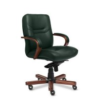 Minister B (Зеленая кожа/темный орех) Кресло руководителя