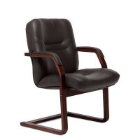 Minister C (Коричневая кожа/темный орех) Конференц-кресло