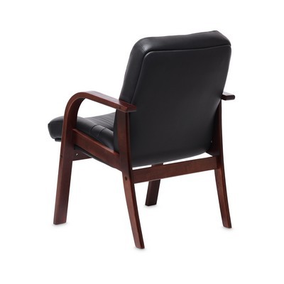 Minister D (Черная кожа/темный орех) Конференц-кресло