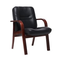 Minister D (Черная кожа/темный орех) Конференц-кресло