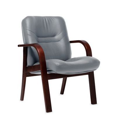 Minister D (Серая кожа/темный орех) Конференц-кресло