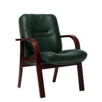 Minister D (Зеленая кожа/темный орех) Конференц-кресло