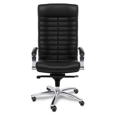 Orion Chrome A (Черная кожа) Кресло руководителя