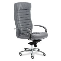 Orion Chrome A (Серая кожа) Кресло руководителя