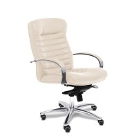 Orion Chrome B (Бежевая кожа) Кресло руководителя