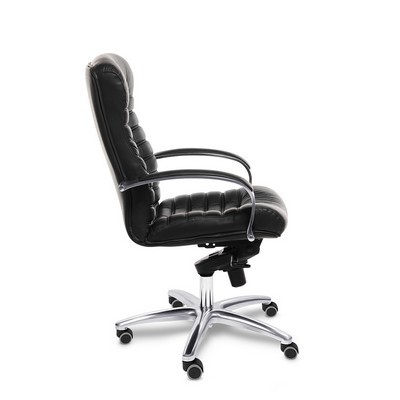 Orion Chrome B (Черная кожа) Кресло руководителя