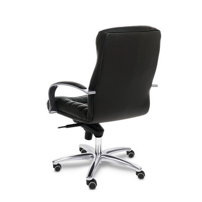 Orion Chrome B (Черная кожа) Кресло руководителя