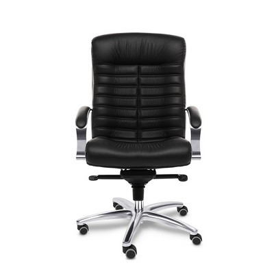 Orion Chrome B (Черная кожа) Кресло руководителя