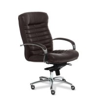 Orion Chrome B (Коричневая кожа) Кресло руководителя