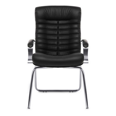 Orion Chrome D (Черная кожа) Конференц-кресло
