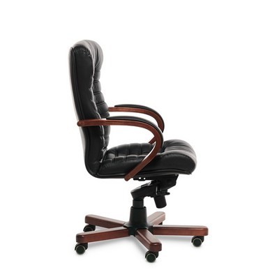 Orion Wood B (Черная кожа/темный орех) Кресло руководителя