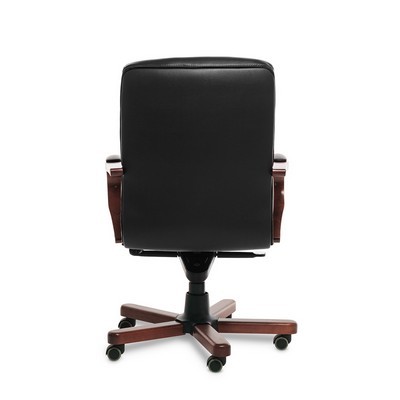Orion Wood B (Черная кожа/темный орех) Кресло руководителя