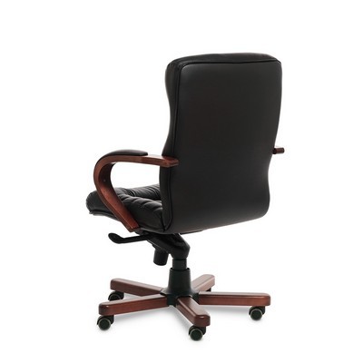 Orion Wood B (Черная кожа/темный орех) Кресло руководителя
