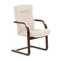 Orion Wood C (Бежевая кожа/темный орех) Конференц-кресло