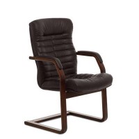 Orion Wood C (Коричневая кожа/темный орех) Конференц-кресло