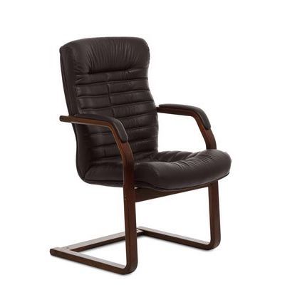 Orion Wood C (Коричневая кожа/темный орех) Конференц-кресло