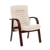 Orion Wood D (Бежевая кожа/темный орех) Конференц-кресло