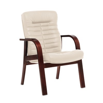 Orion Wood D (Бежевая кожа/темный орех) Конференц-кресло