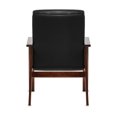 Orion Wood D (Черная кожа/темный орех) Конференц-кресло