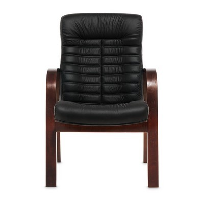 Orion Wood D (Черная кожа/темный орех) Конференц-кресло