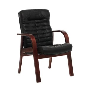 Орион D (Черная кожа/темный орех) Конференц-кресло