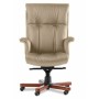 Paris Lux A (Бежевая кожа/темный орех) Кресло руководителя