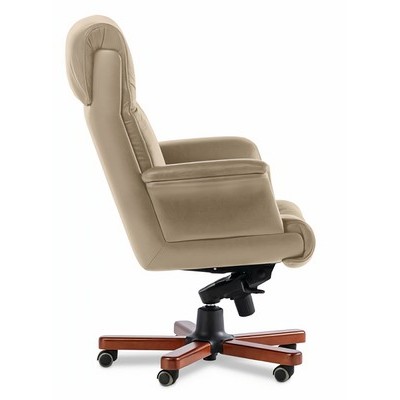 Paris Lux A (Бежевая кожа/темный орех) Кресло руководителя