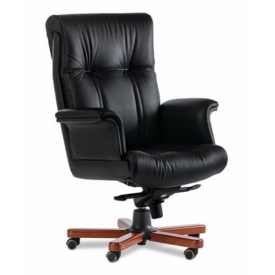 Paris Lux A (Черная кожа/темный орех) Кресло руководителя