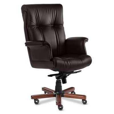Paris Lux A (Коричневая кожа/темный орех) Кресло руководителя