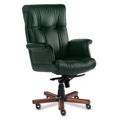 Paris Lux A (Зеленая кожа/темный орех) Кресло руководителя